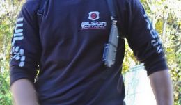 Jason Knight likes the shoulder holster